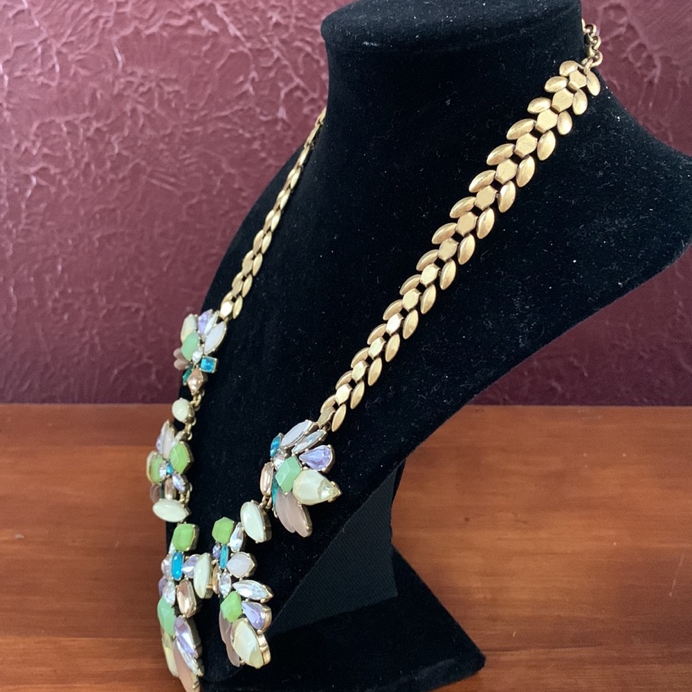 Stella & Dot Trellis Necklace Pastel color rhinestones - Picture 5 of 6